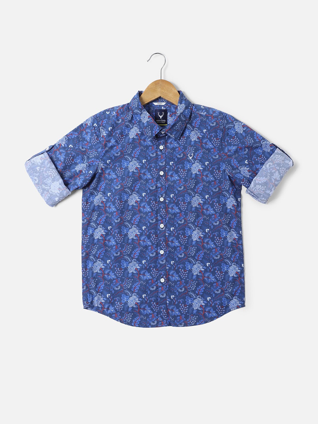 

Allen Solly Junior Boys Slim Fit Printed Cotton Casual Shirt, Blue
