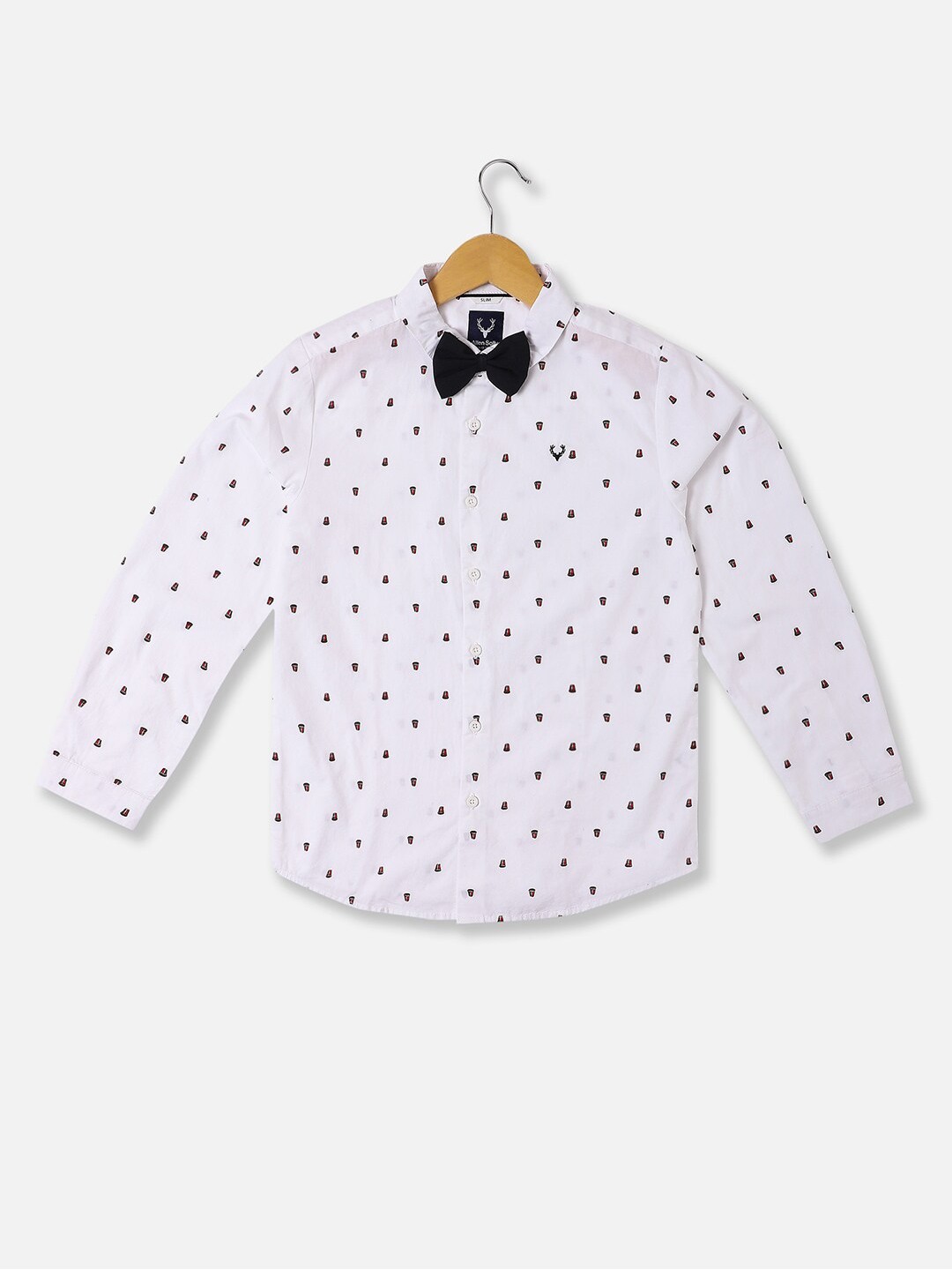 

Allen Solly Junior Boys Slim Fit Geometric Printed Cotton Party Shirt, White