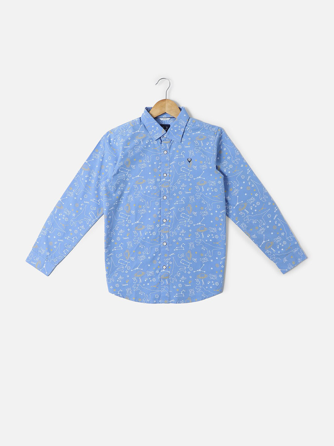 

Allen Solly Junior Boys Slim Fit Printed Cotton Casual Shirt, Blue