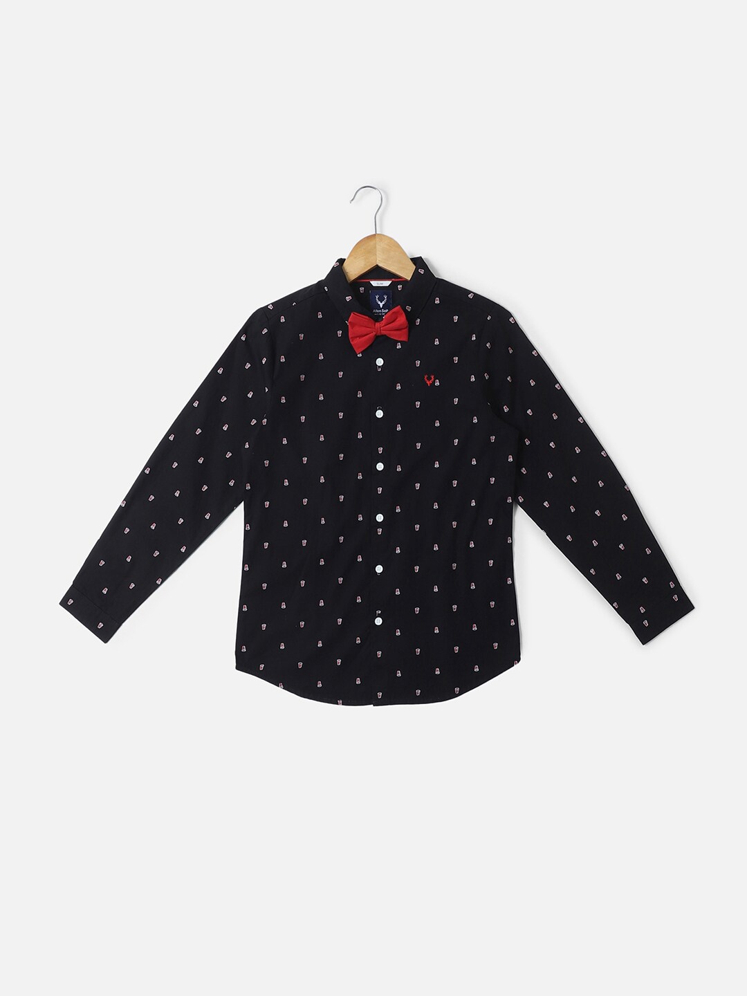 

Allen Solly Junior Boys Slim Fit Geometric Printed Cotton Party Shirt, Black