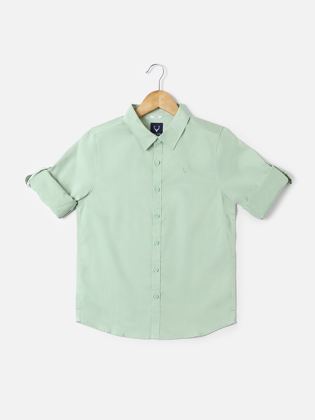 

Allen Solly Junior Boys Slim Fit Opaque Cotton Casual Shirt, Green