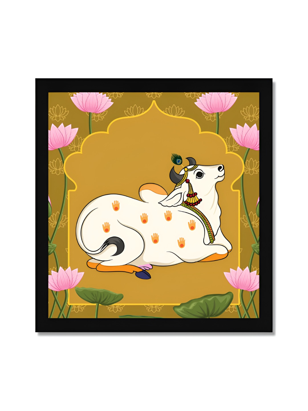 

DecorTwist Brown & White Pichwai Cow Wall Painting