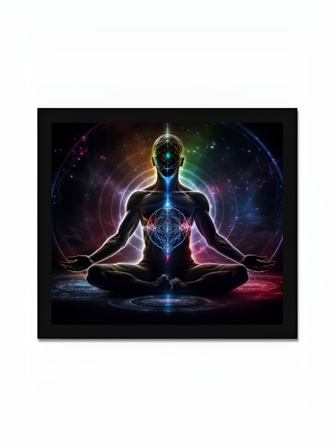 

DecorTwist Blue & Black Seven Chakras Meditation Religious Wall Painting