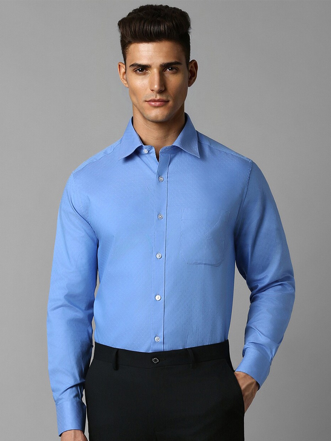 

Louis Philippe Classic Pure Cotton Formal Shirt, Blue