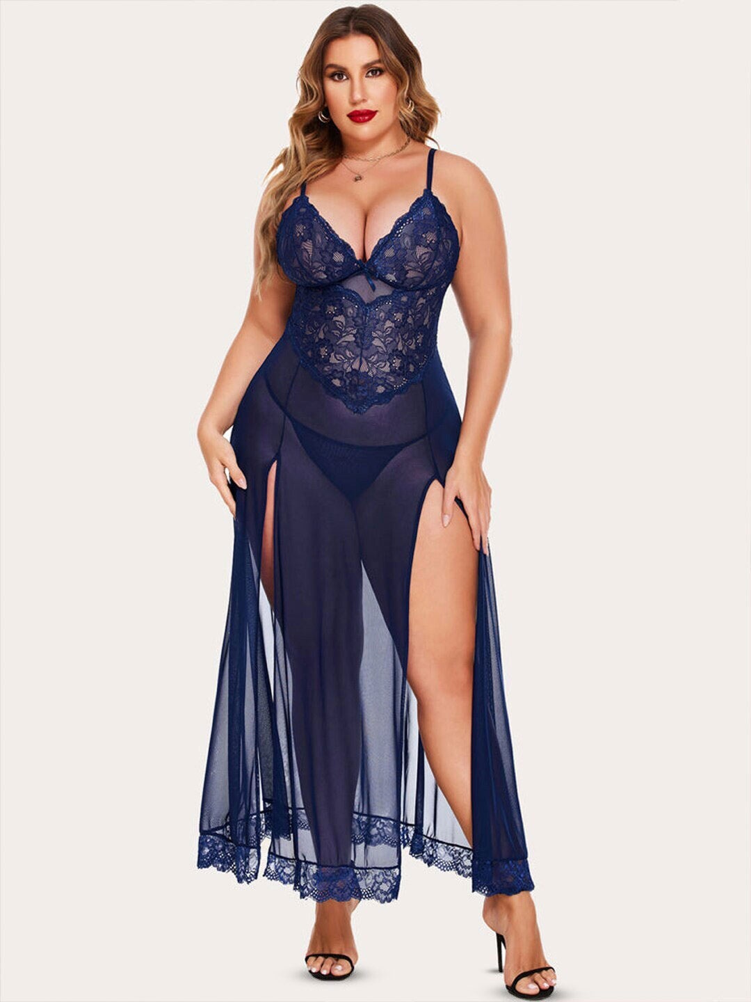 

CareDone Self Design Shoulder Strap Baby Doll, Navy blue