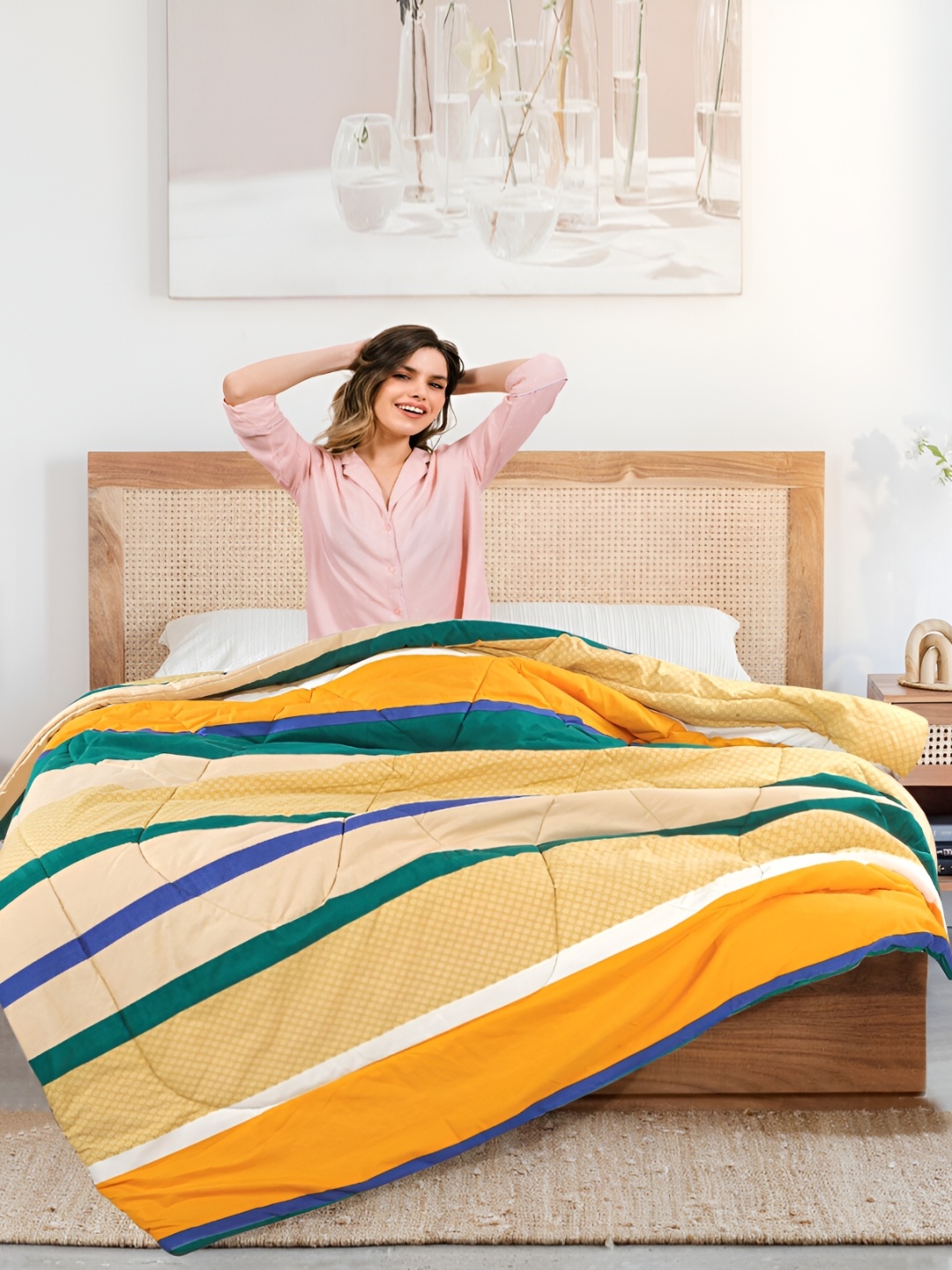 

Supreme Home Collective Yellow AC Room 300 GSM Double Bed Comforter