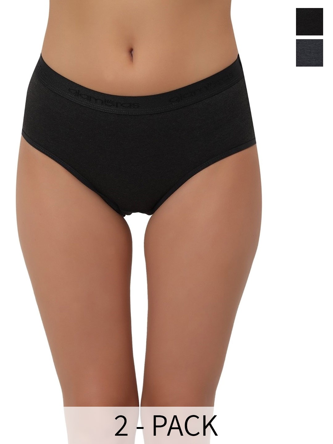 

Glamoras Pack of 2 Women Cotton Hipster Briefs, Grey
