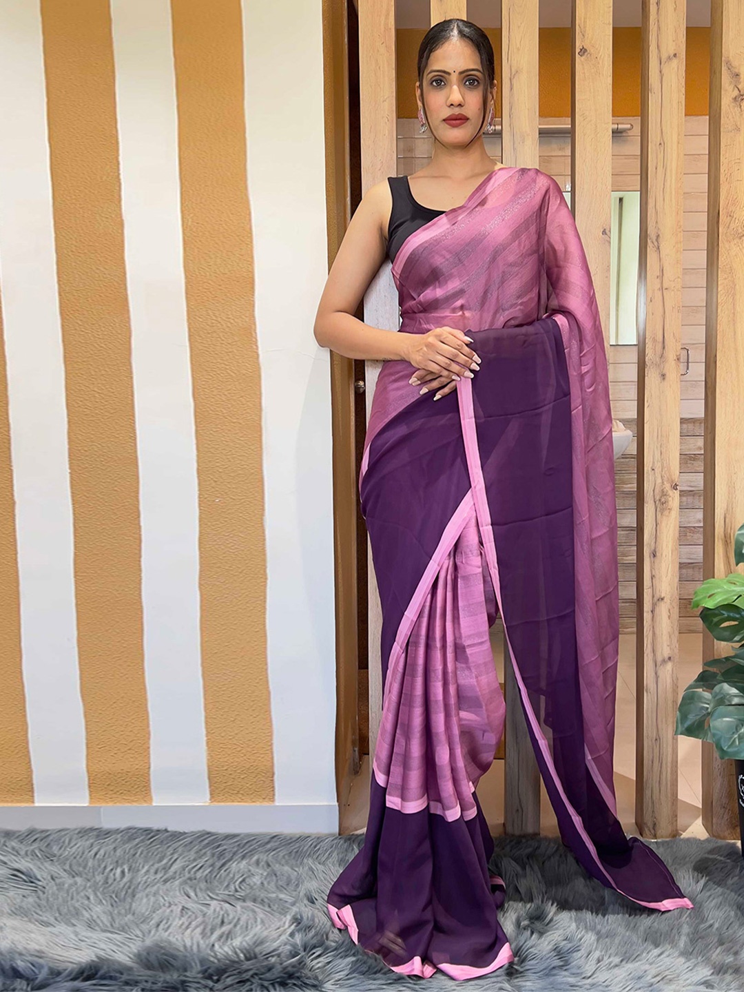 

Mitera Ombre Dyed Saree, Purple