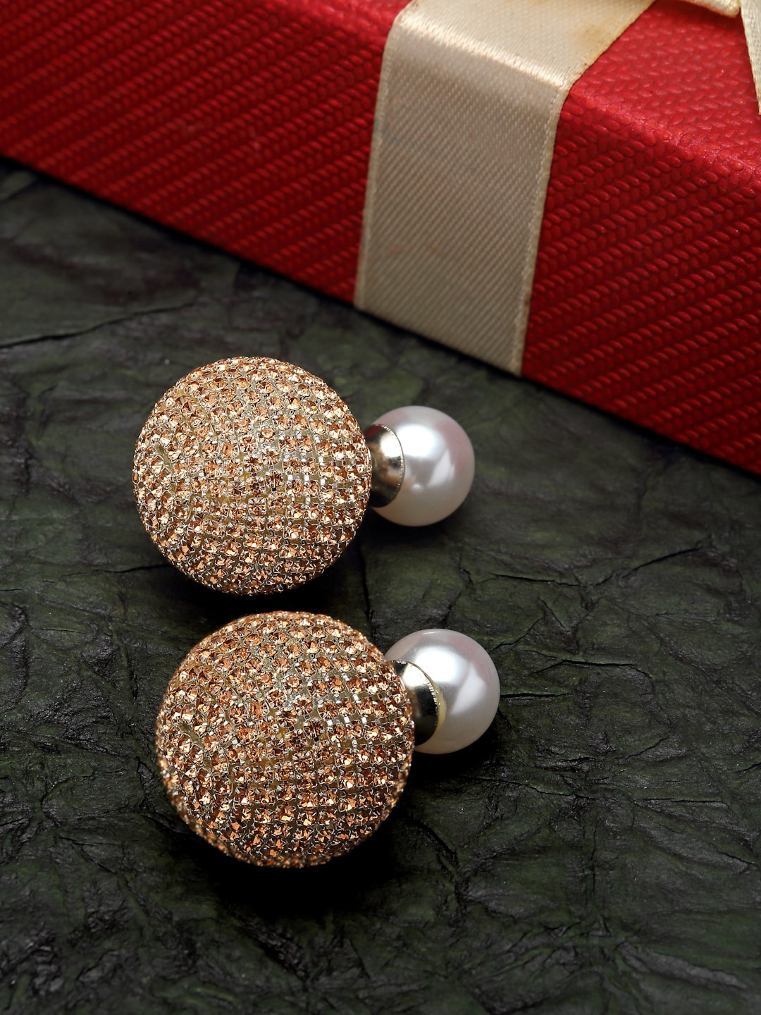 

House Of Watashi Gold Plated Stone Studded Drop Earrings