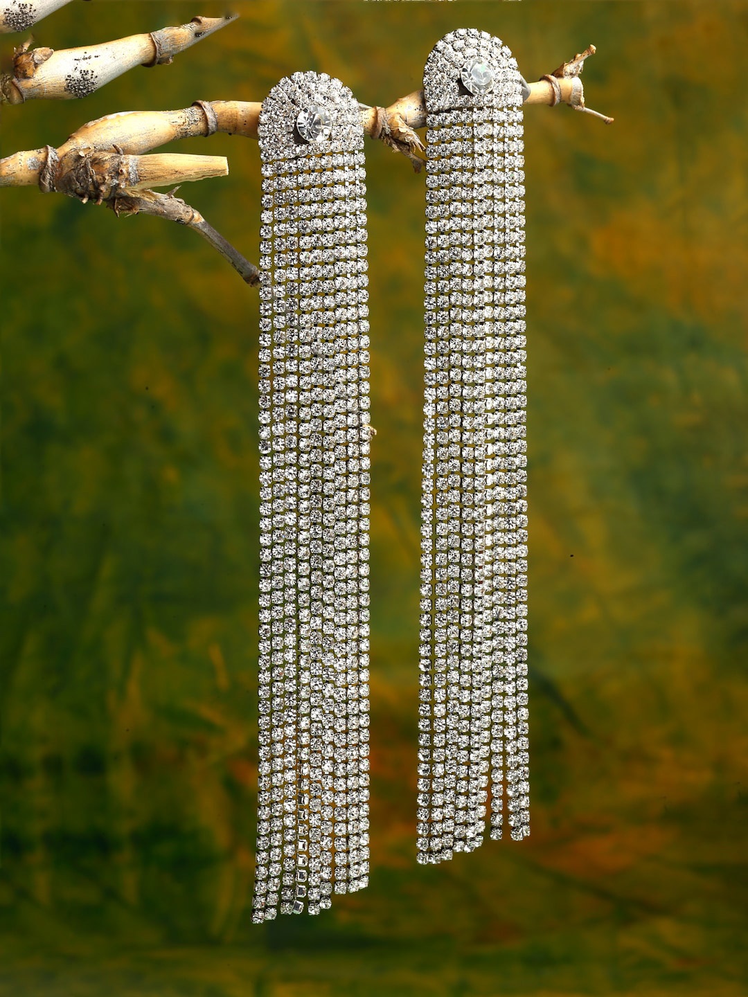 

House Of Watashi Silver-Plated Contemporary Drop Earrings
