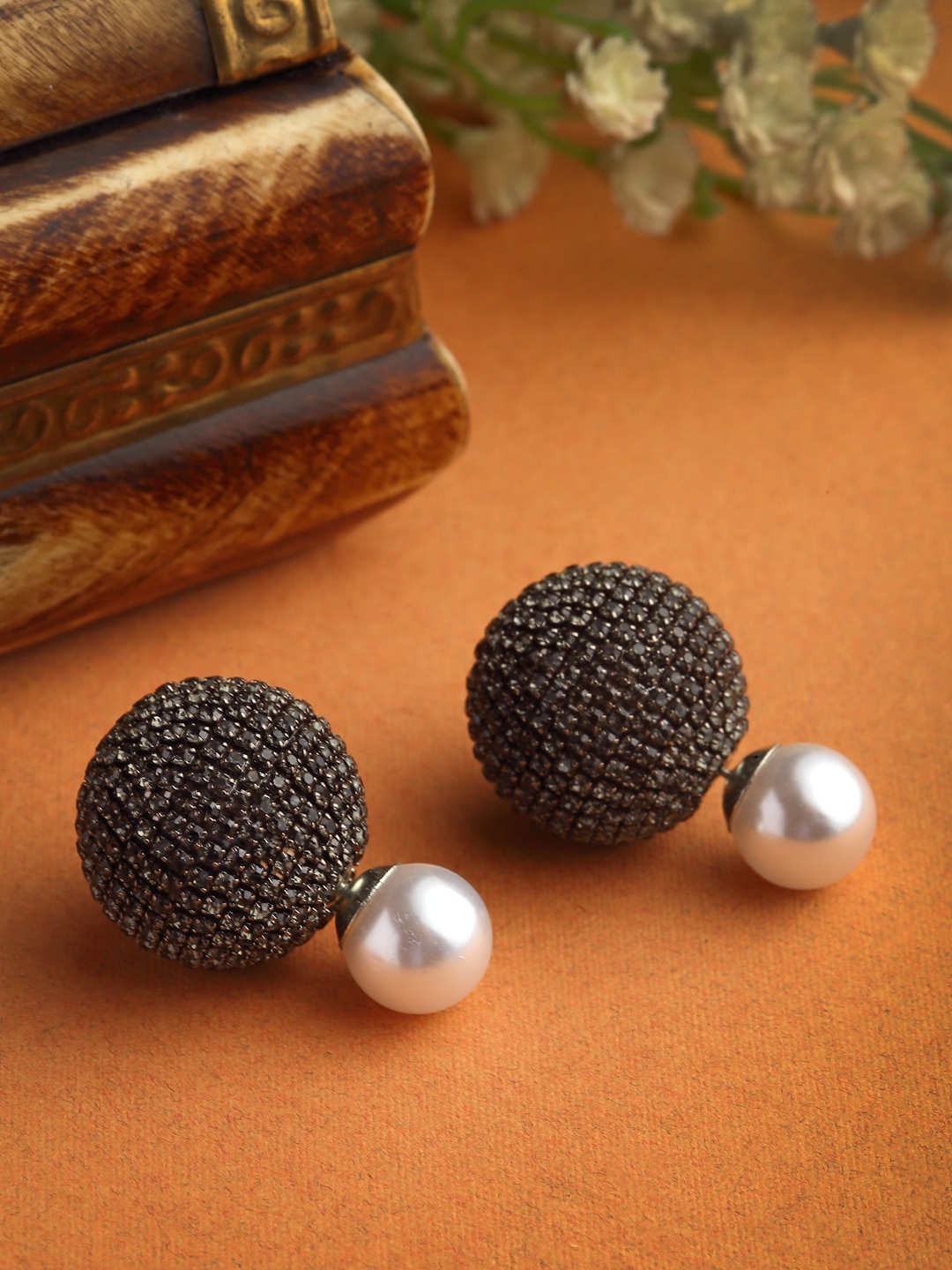 

House Of Watashi Silver-Plated Contemporary Studs Earrings