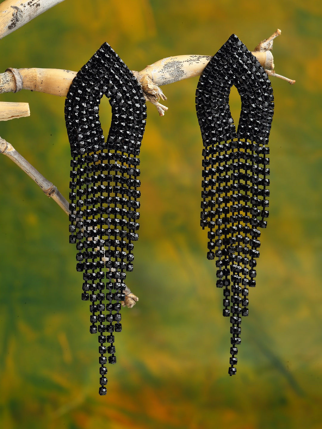 

House Of Watashi Gold-Plated Stone Studded Drop Earrings