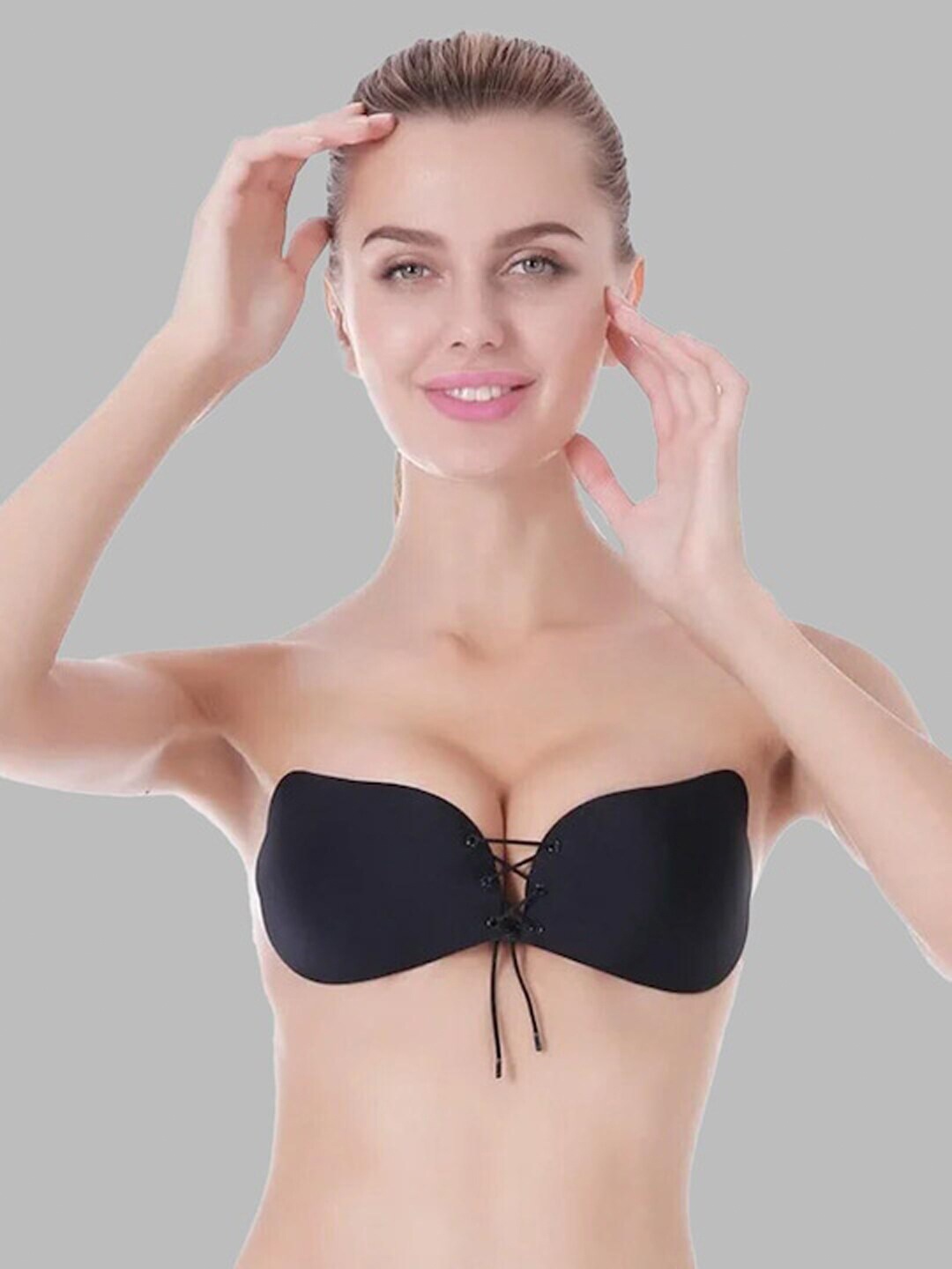 

Xivir Bra Half Coverage Lightly Padded Rapid-Dry Push-Up Bra With All Day Comfort, Black