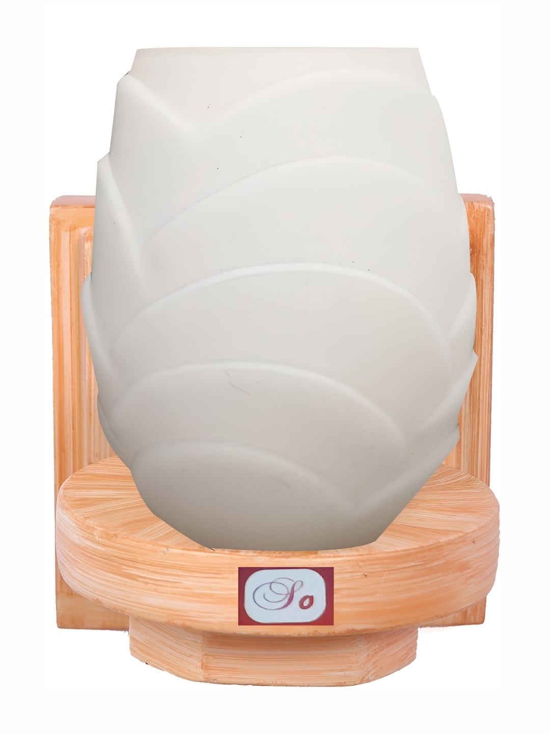 

1ST TIME White & Brown Textured Glass Traditional Abstract Shaped Wall Lamp