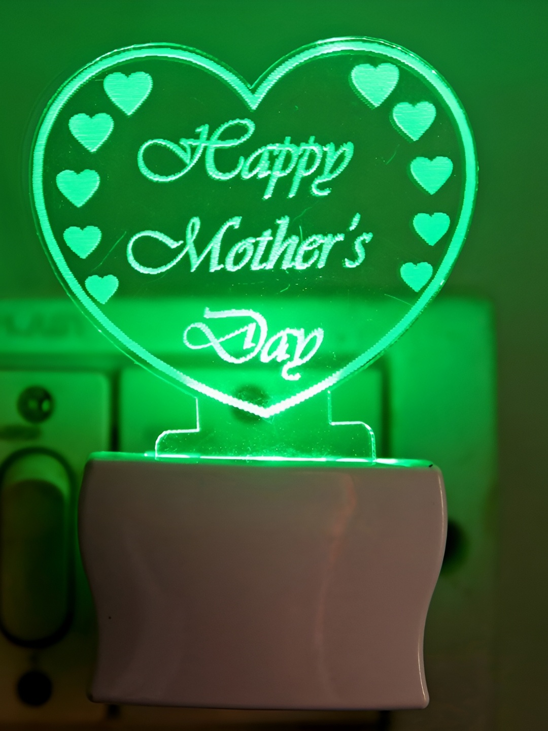 

1ST TIME Green & Brown Printed Glass Traditional Rectangle Shaped Wall Lamp