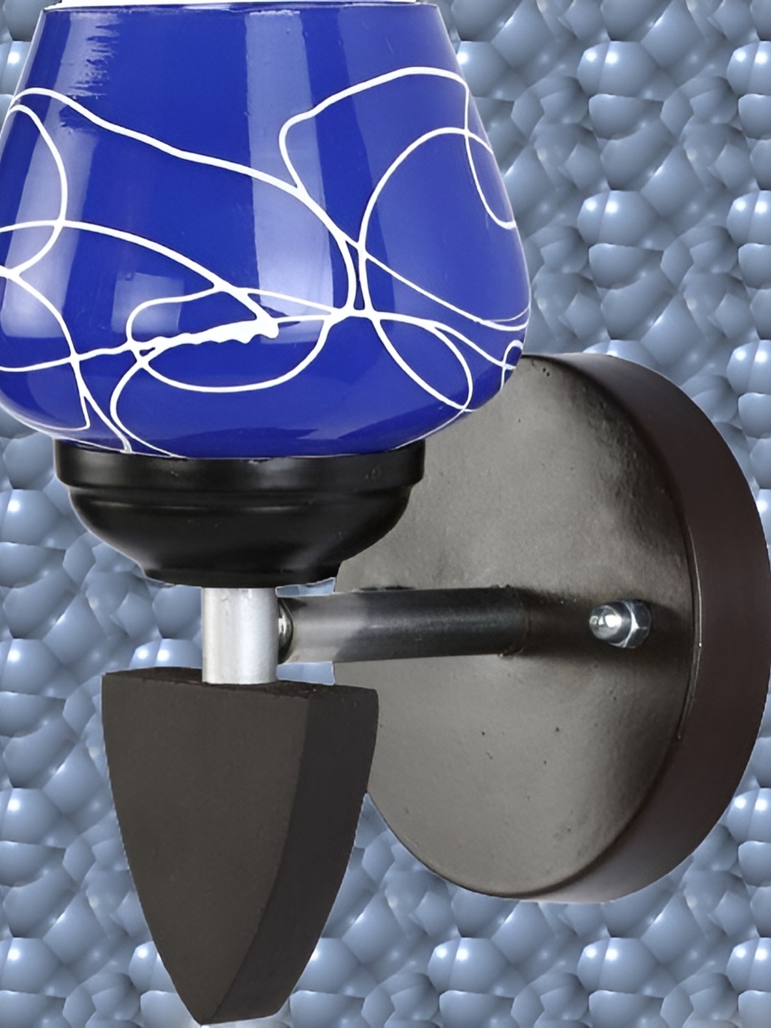 

1ST TIME Blue & White Printed Glass Contemporary bell Shaped Wall Lamp