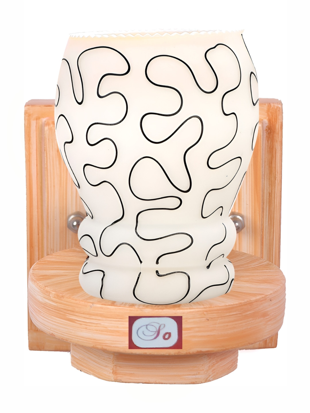 

1ST TIME White & Brown Printed Glass Traditional Wall Lamp