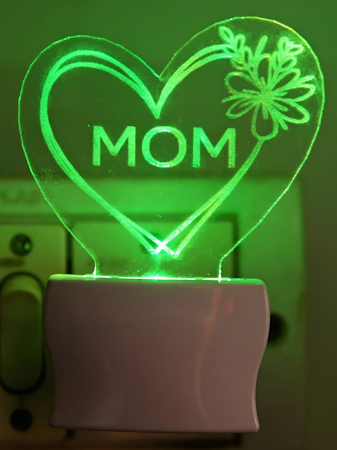 

1ST TIME Green & Brown Printed Glass Traditional Rectangle Shaped Wall Lamp
