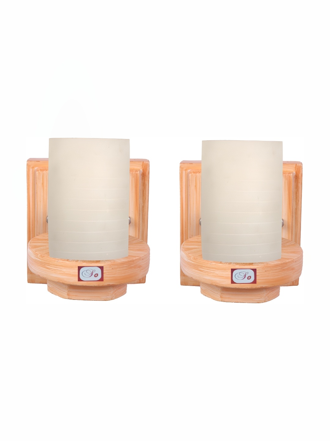

1ST TIME White & Brown 2 Pieces Glass Contemporary Wall Lamps