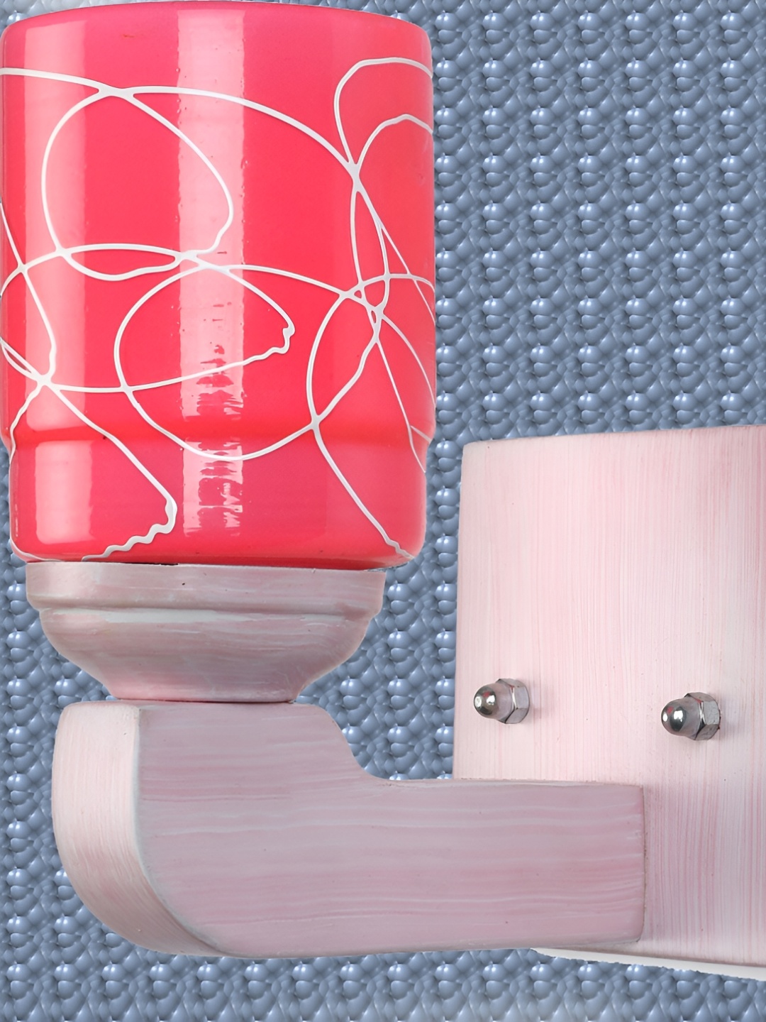 

1ST TIME Pink & White Printed Cylindrical Shaped Glass Wall Lamp