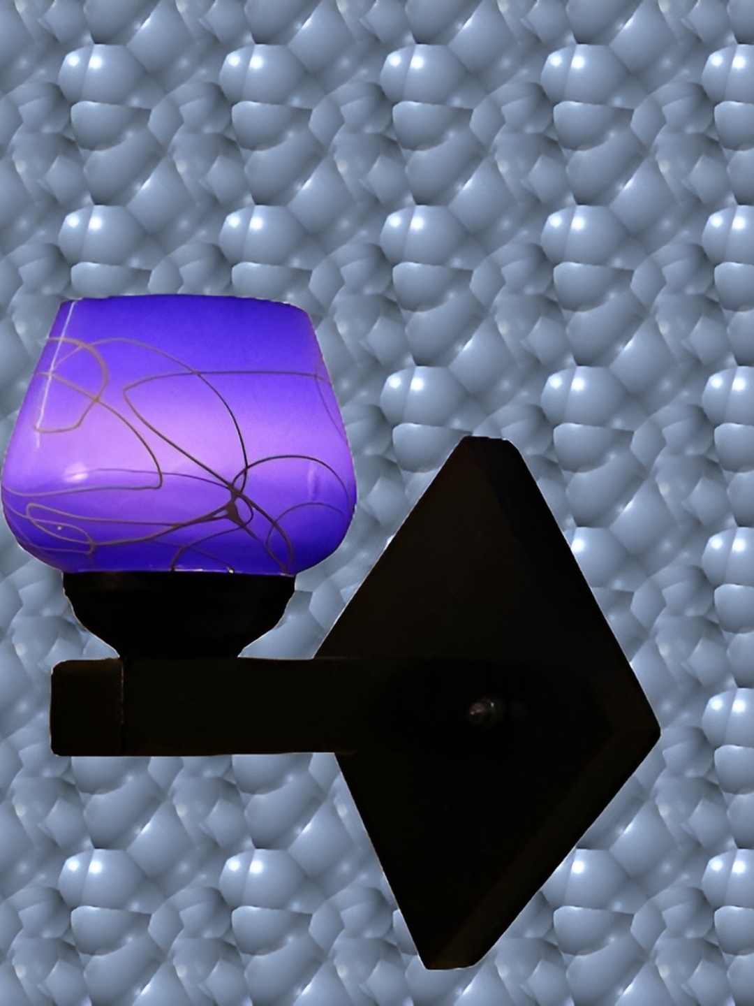 

1ST TIME Blue & Black Printed Glass Contemporary Abstract Shaped Wall Lamp
