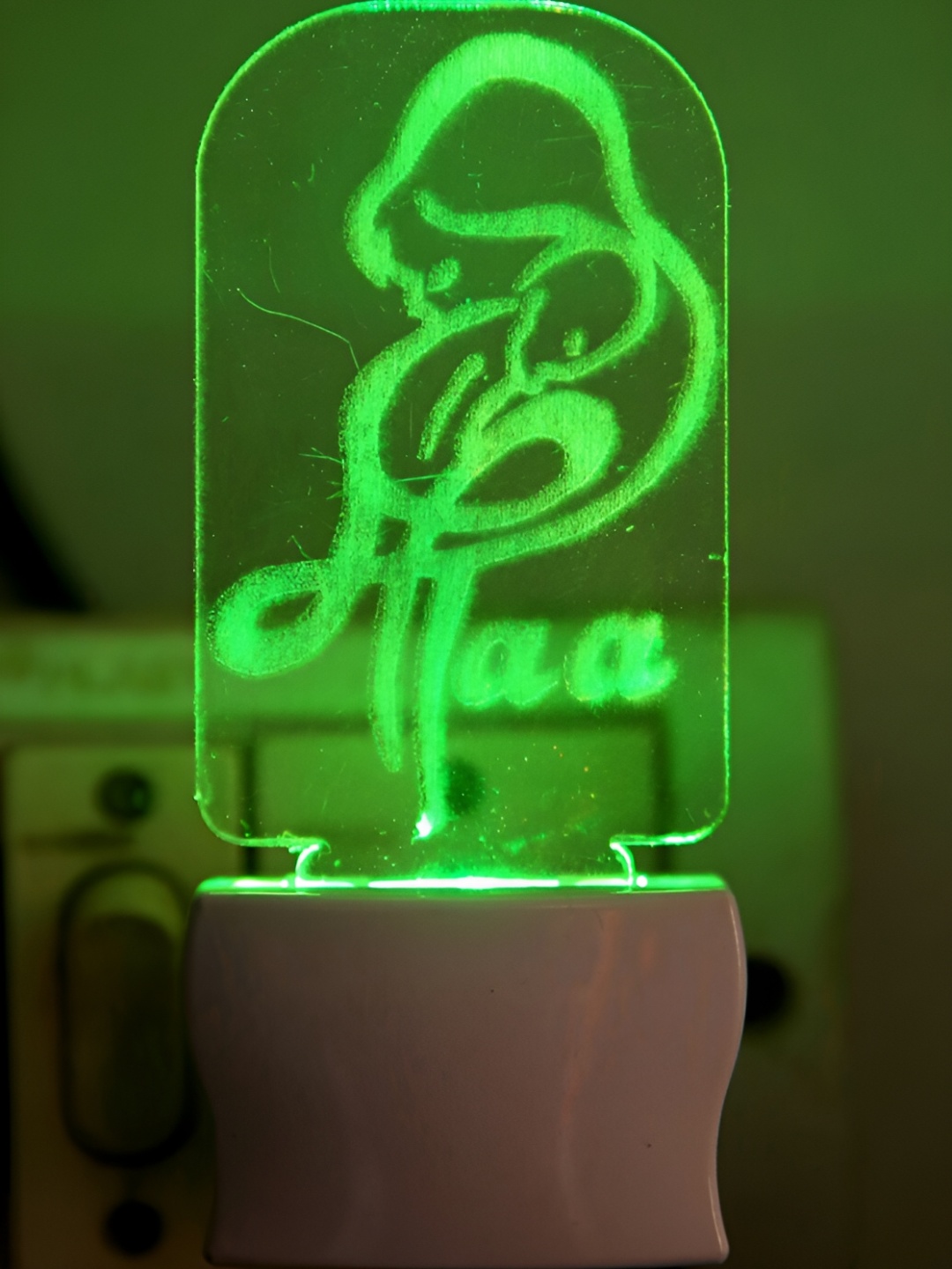 

1ST TIME Green & Brown Printed Glass Traditional Rectangle Shaped Wall Lamp