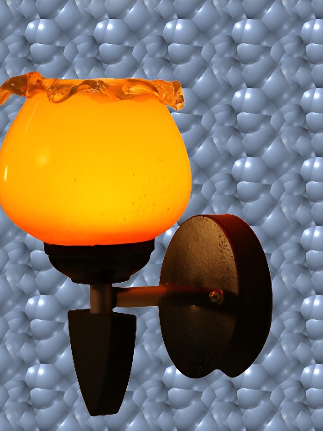 

1ST TIME Orange & Black Abstract Shaped Glass Contemporary Wall Lamp
