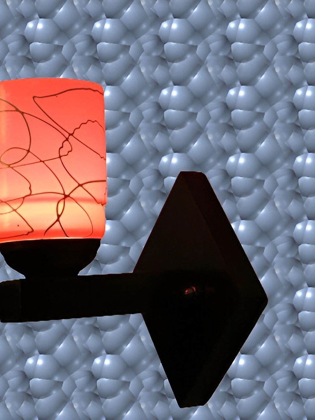 

1ST TIME Pink & Black Printed Glass Traditional Rectangle Shaped Wall Lamp