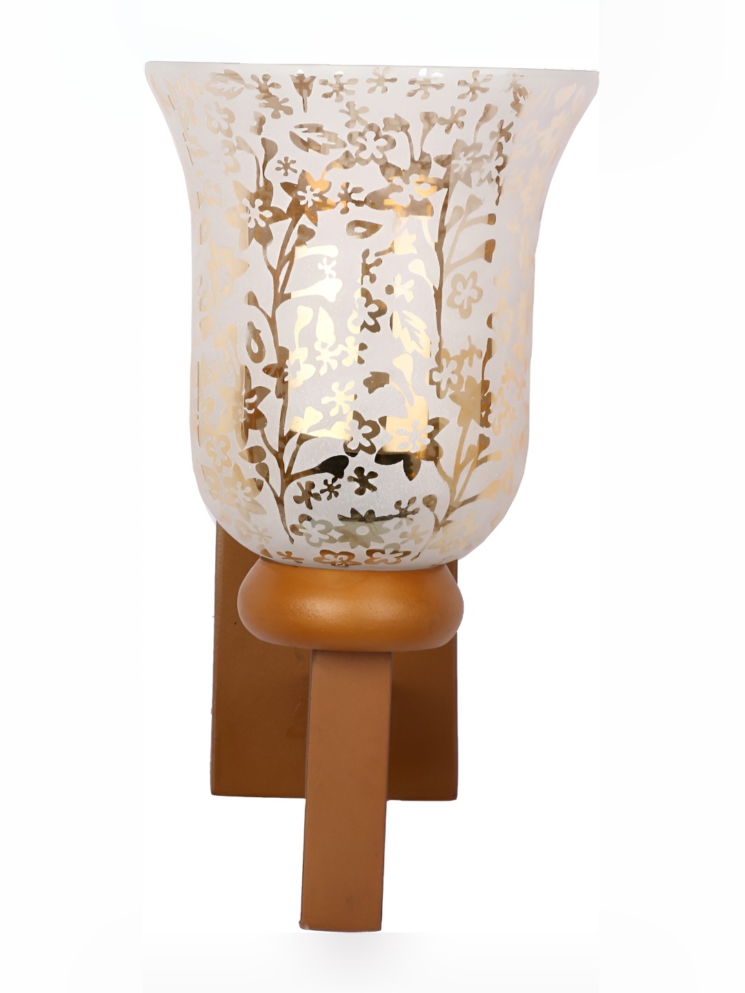 

1ST TIME White & Gold-Toned Printed Glass Contemporary Wall Lamp