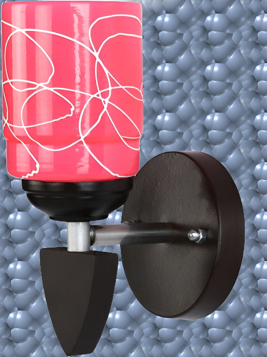 

1ST TIME Pink & Black Printed Glass Contemporary Cylinder Shaped Wall Lamp