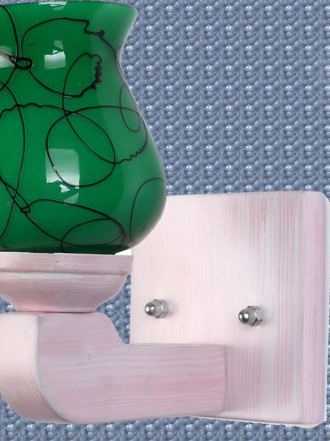 

1ST TIME Green & Purple Printed Glass Traditional Bell Shaped Wall Lamp