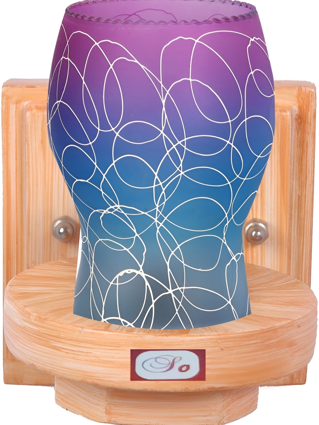 

1ST TIME Purple & Blue Printed Glass Contemporary Wall Lamp