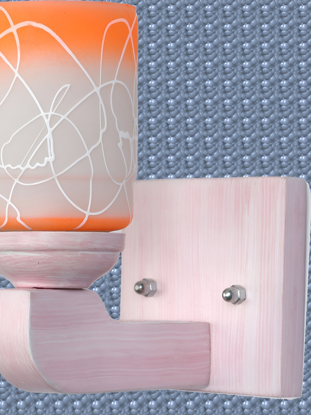 

1ST TIME Grey & Orange Printed Cylindrical Shaped Glass Wall Lamp