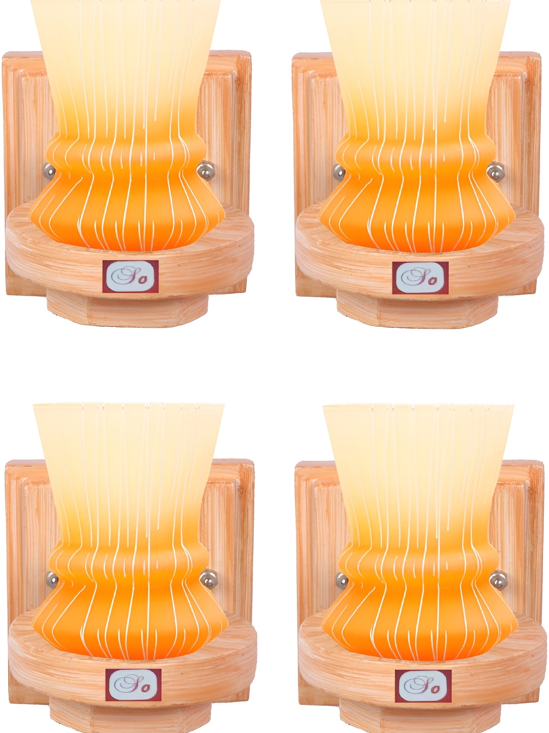 1ST TIME Orange & Brown 2 Pieces Glass Traditional Wall Lamp