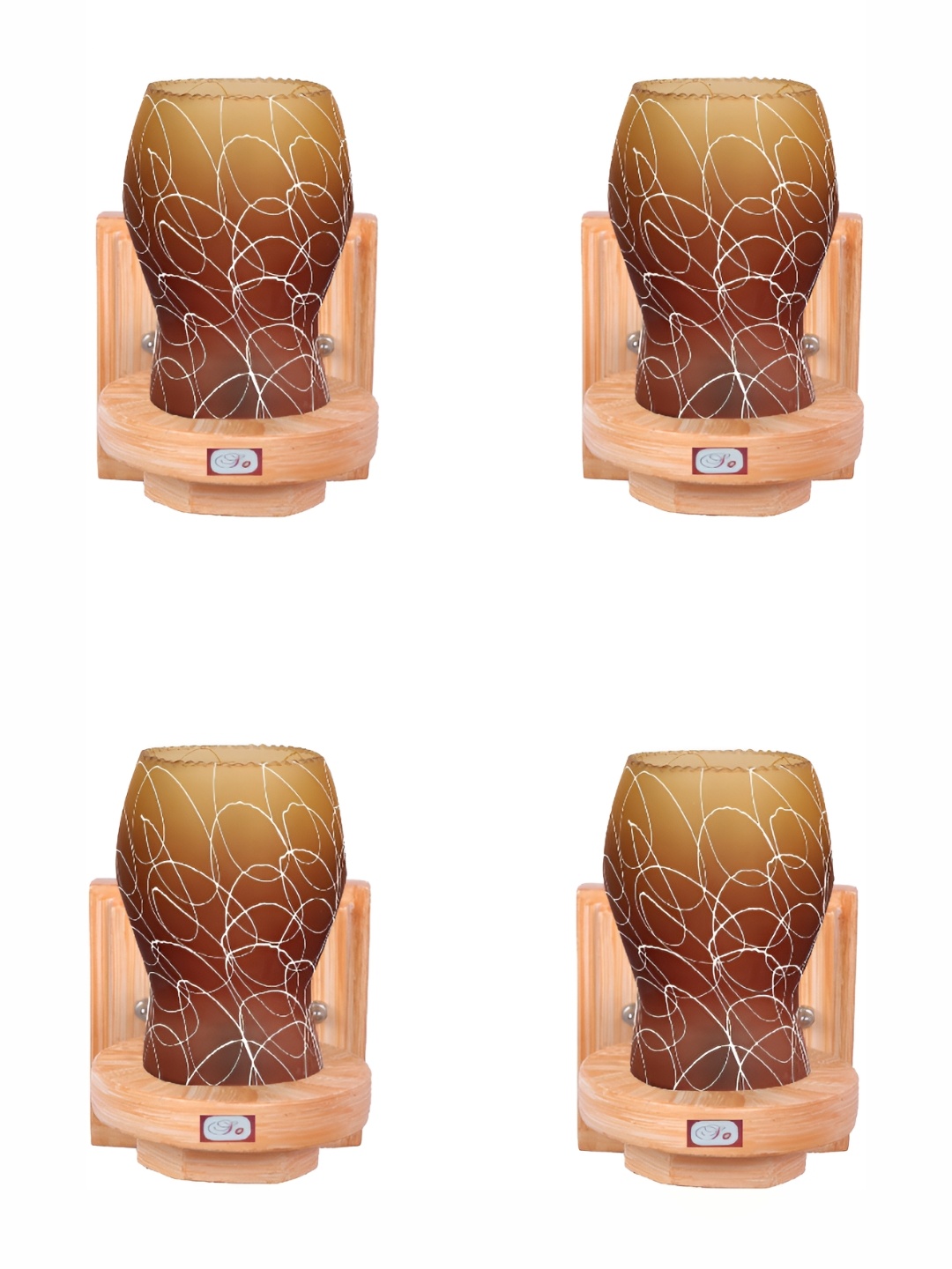 

1ST TIME Brown 4 Pieces Printed Glass Traditional Wall Lamp