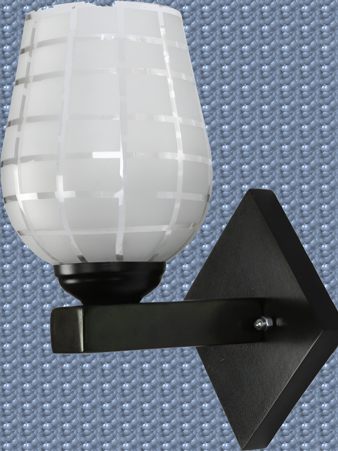 

1ST TIME White & Black Printed Glass Contemporary Wall Lamp