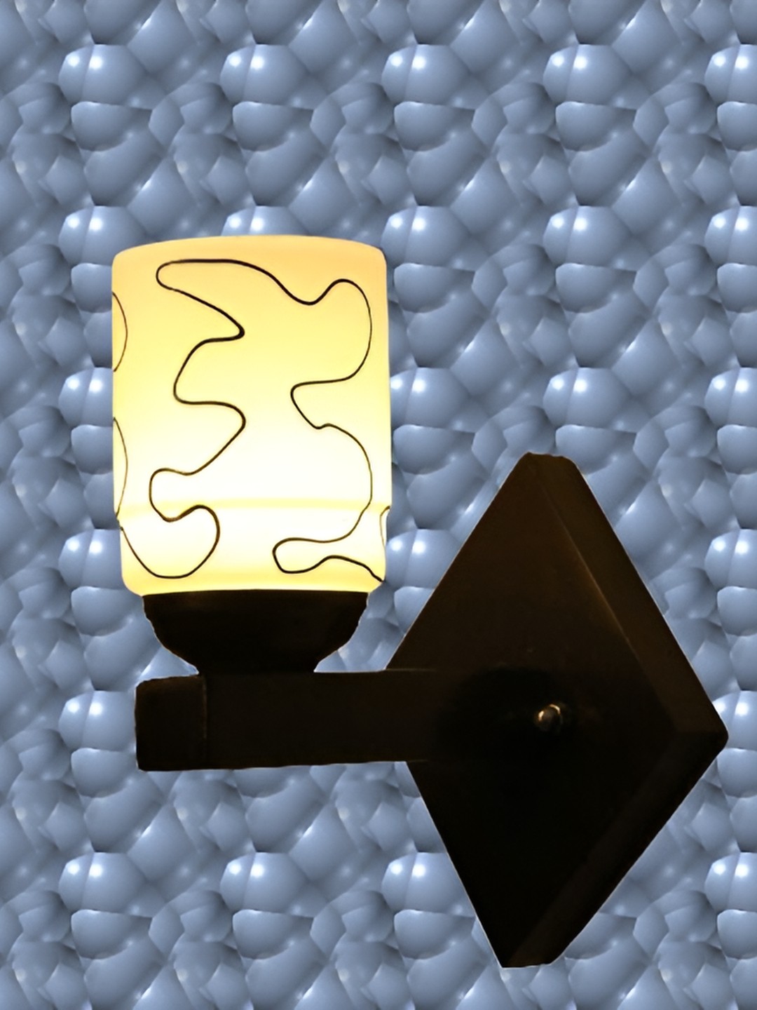

1ST TIME Black Printed Glass Contemporary Bell Shaped Wall Lamp