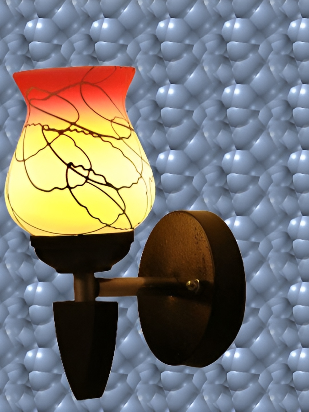 

1ST TIME Pink & Black Printed Glass Contemporary Wall Lamp