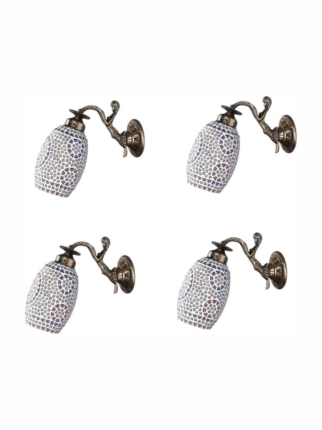 

1ST TIME White & Black 4 Pcs Textured Glass Contemporary Wall Lamp