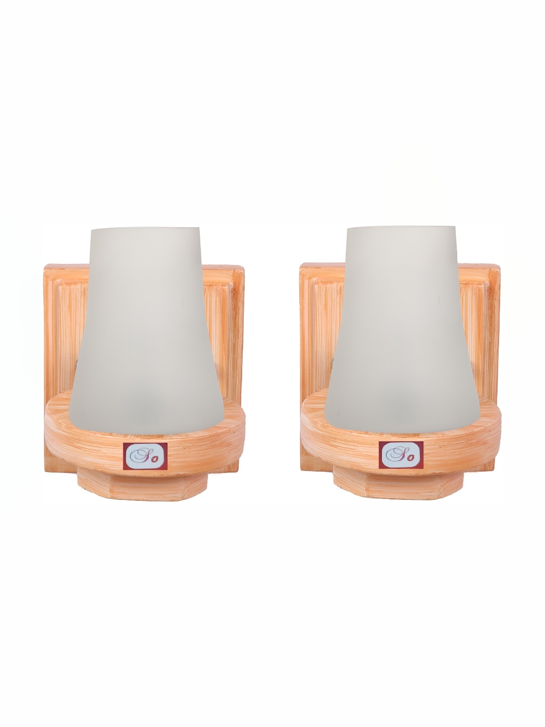 

1ST TIME White & Brown 2 Pieces Glass Traditional Frustum Shaped Wall Lamp