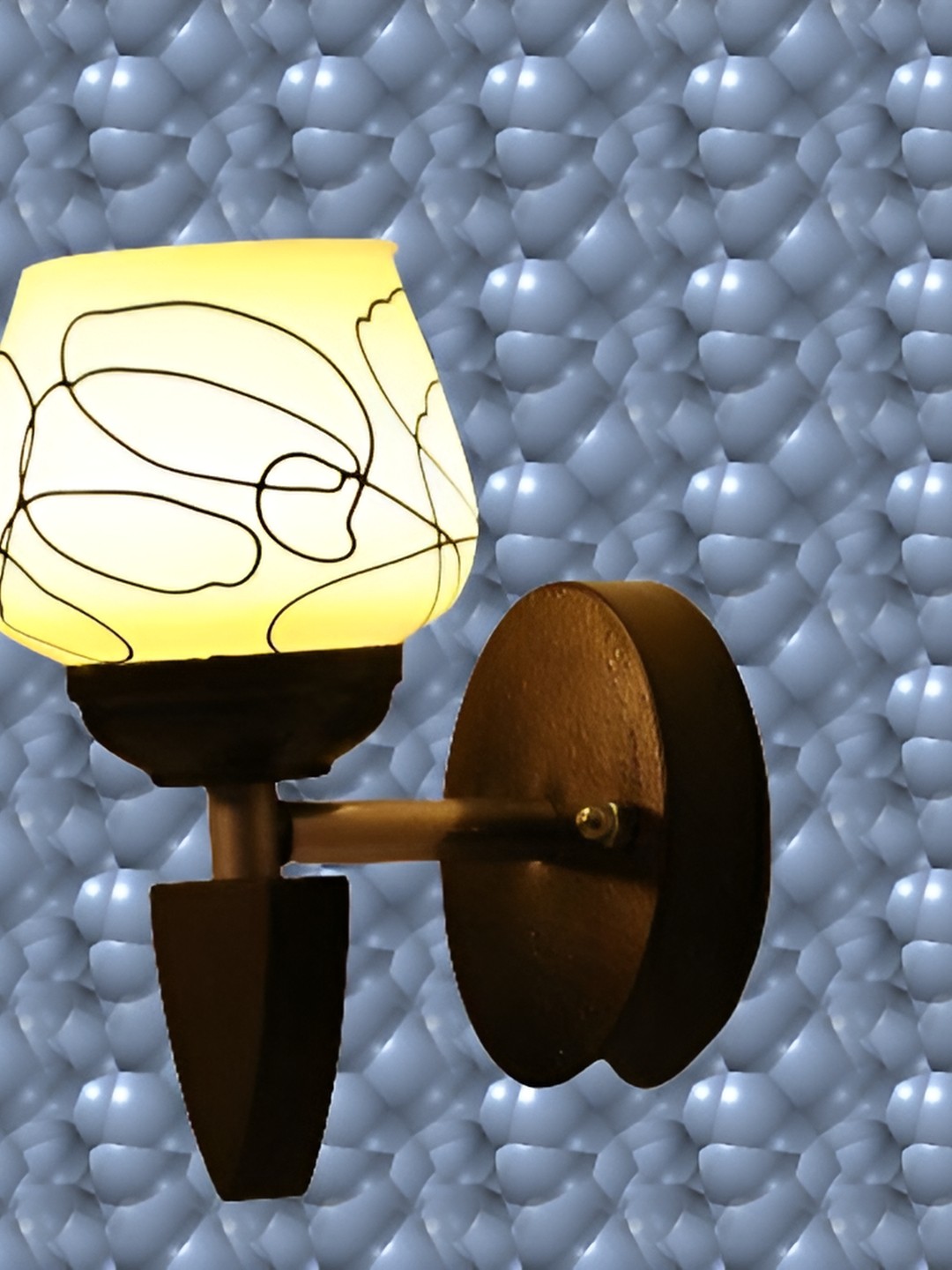 

1ST TIME Black & White Abstract Printed Glass Contemporary Wall Lamp