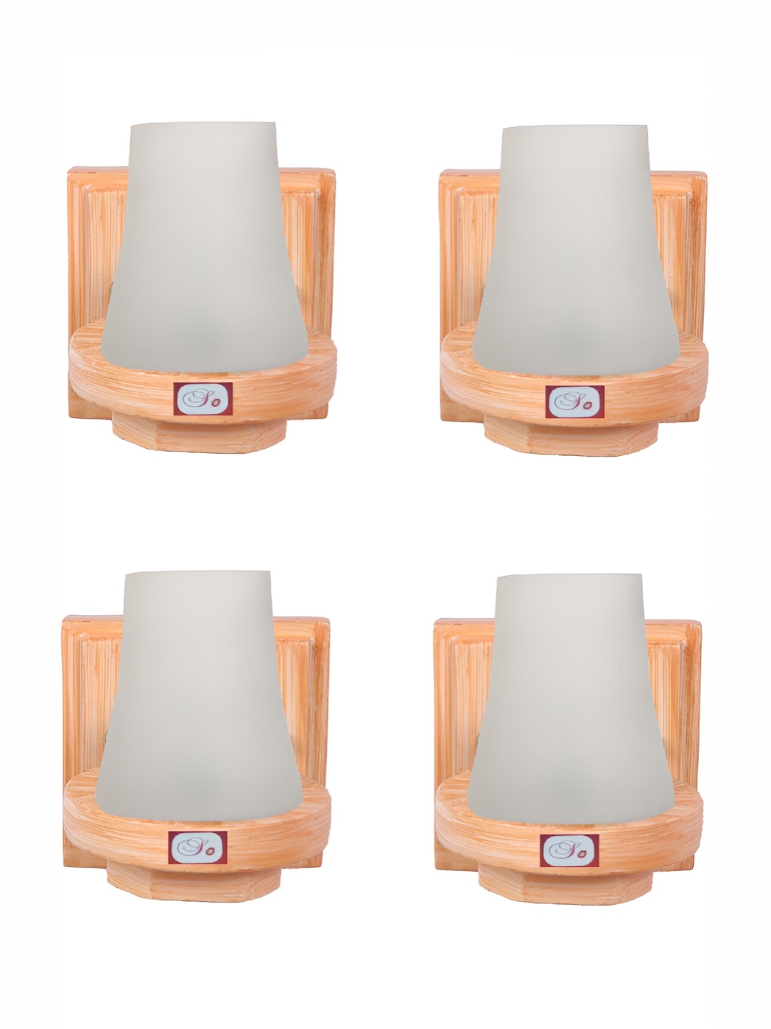 1ST TIME White 4 Pieces Glass Contemporary Abstract Shaped Wall Lamp