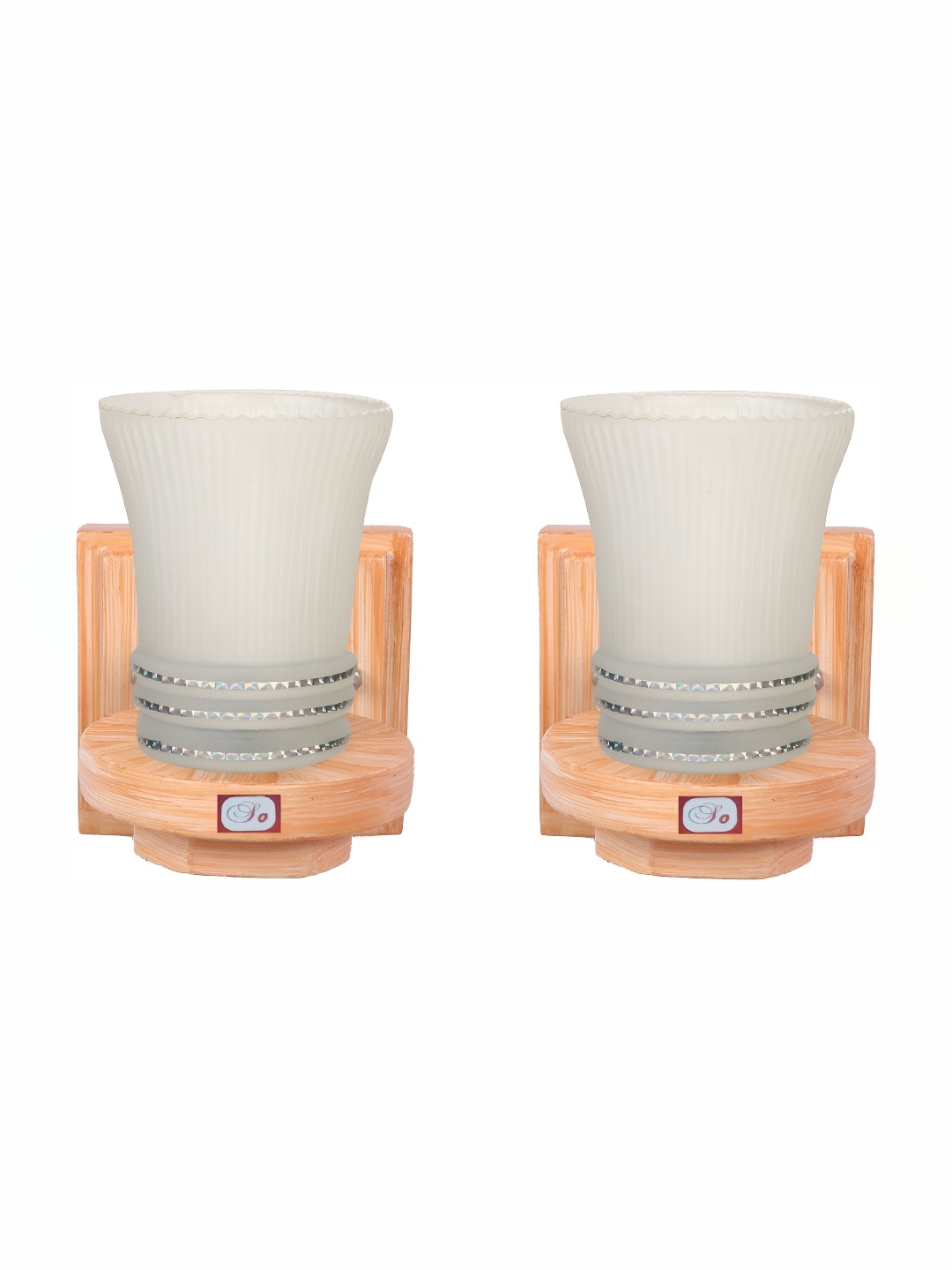 

1ST TIME White 2 Pieces Glass Contemporary Bell Shaped Wall Lamps