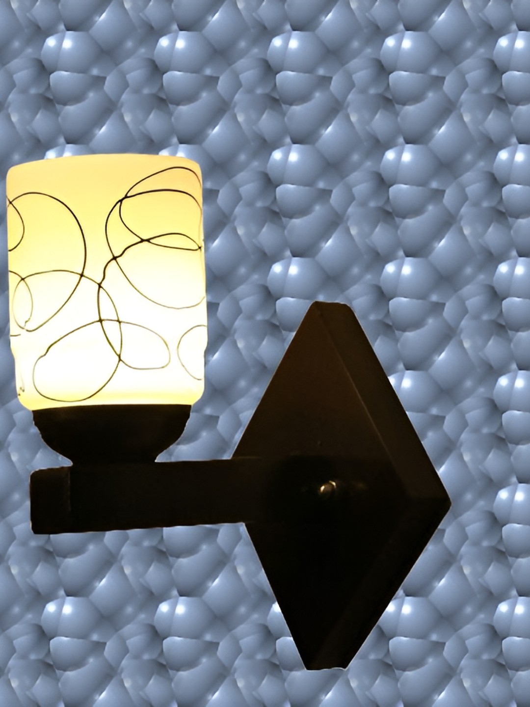 

1ST TIME Black & White Printed Glass Traditional Wall Lamp