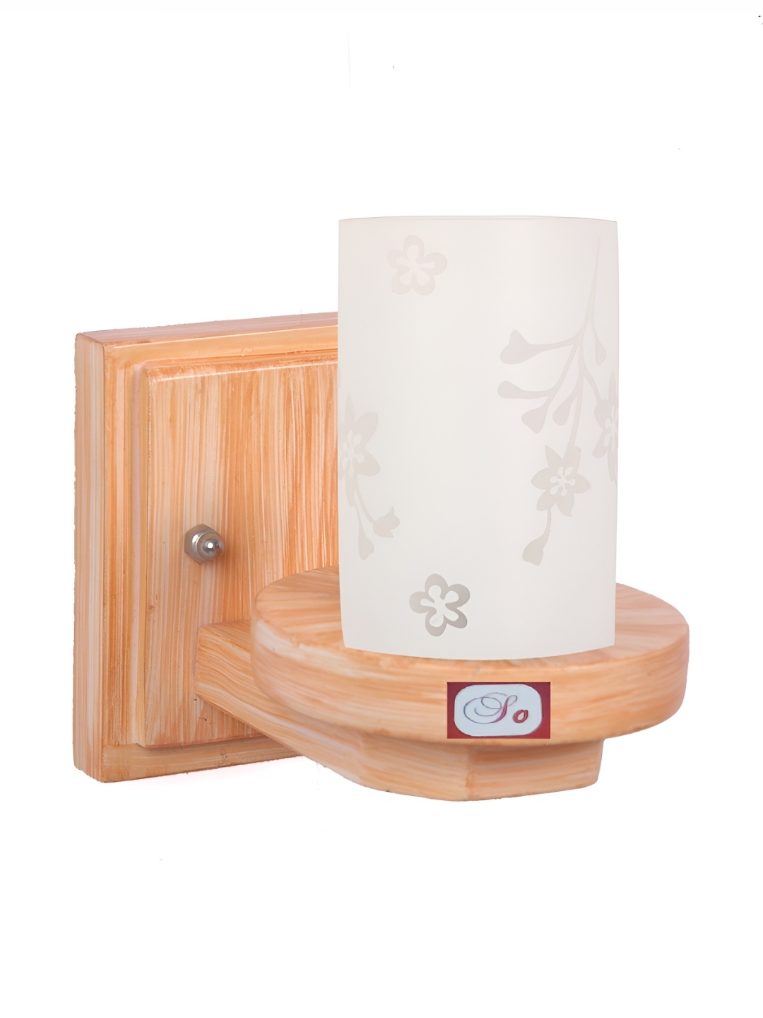 

1ST TIME White & Brown Printed Glass Cylinder Shaped Wall Lamp