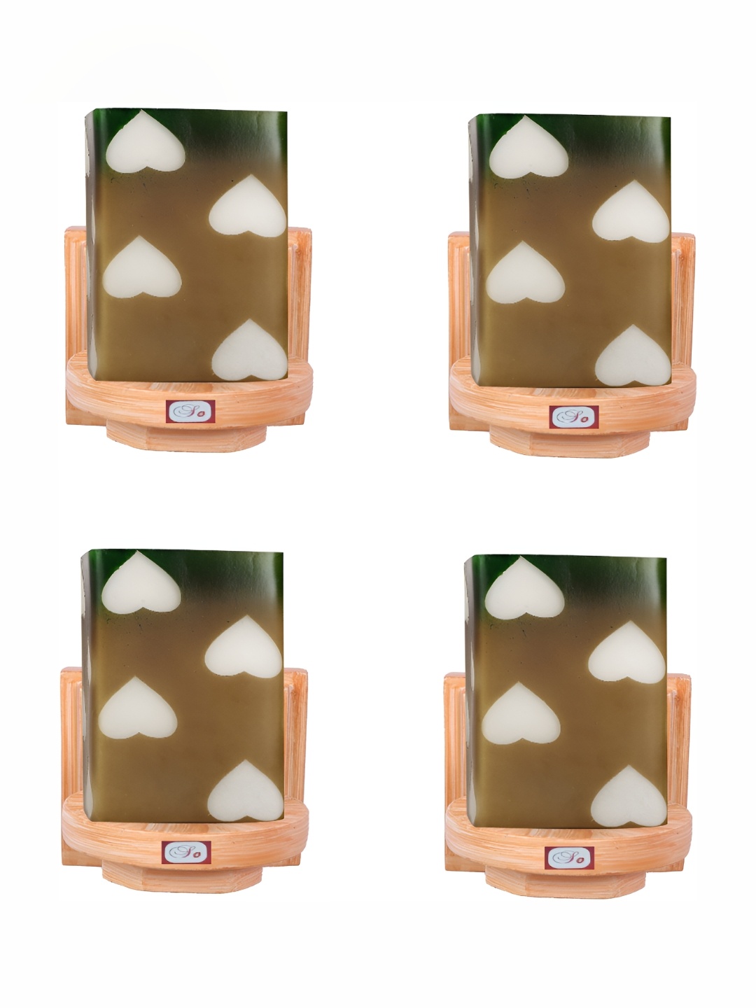 1ST TIME Brown & White 4 Pieces Printed Glass Traditional Rectangle Shaped Wall Lamp