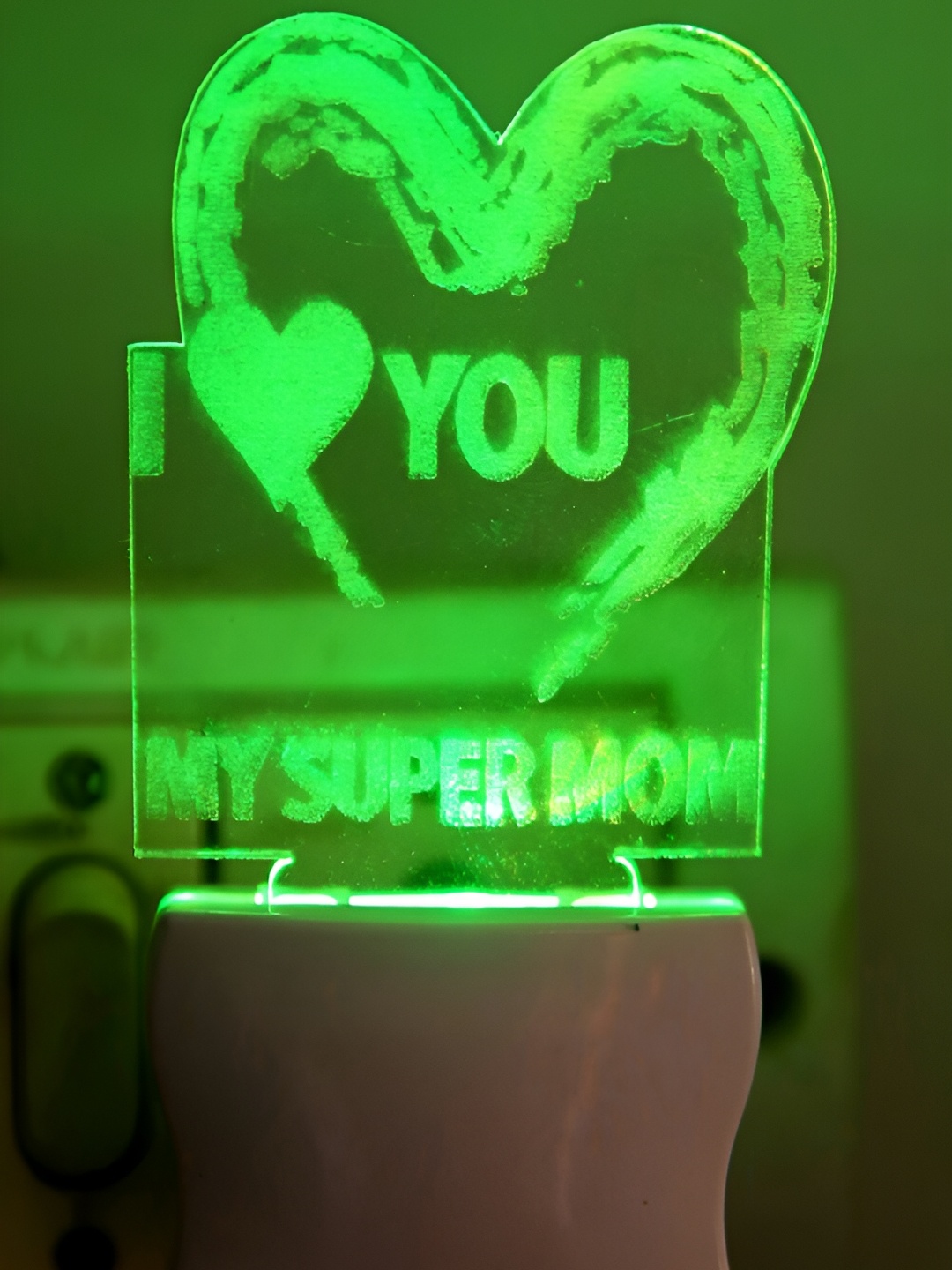 

1ST TIME Green & Brown Printed Glass Traditional Rectangle Shaped Wall Lamp