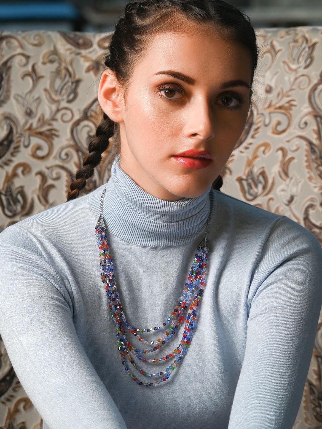 

ODETTE Artificial Stones Studded Necklace, White