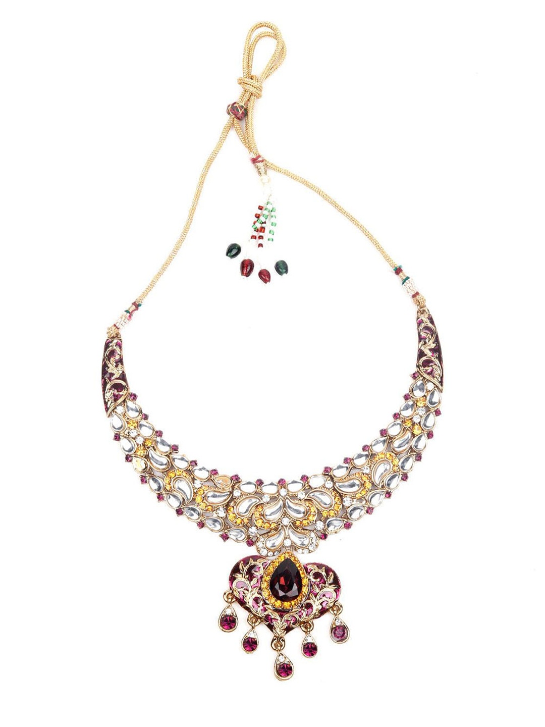 

ODETTE Gold-Plated Artificial Stones Studded Necklace