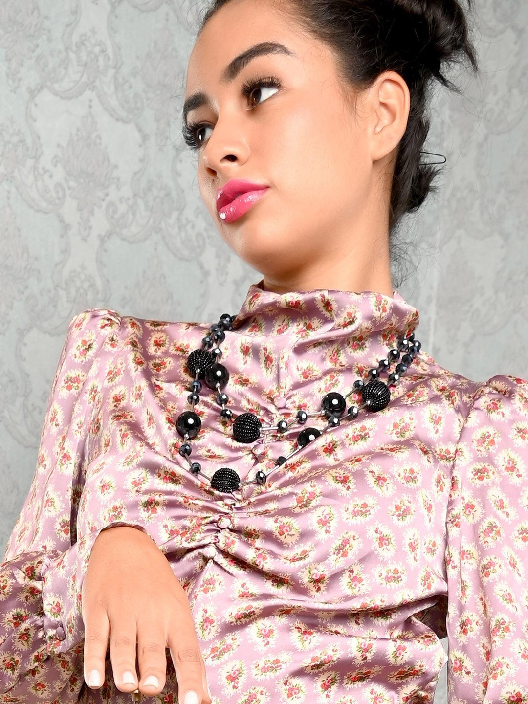 

ODETTE Artificial Beads Necklace, Black